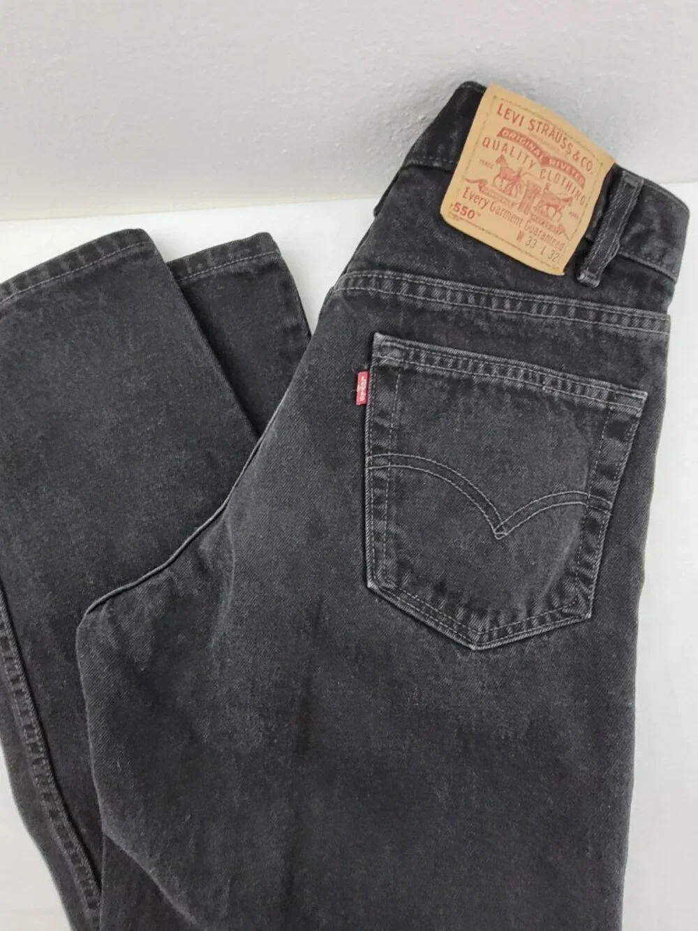 Vintage Levis 550 Jeans‎ 33x32 Black Denim Relaxed Fit Straight Leg Y2K USA Made